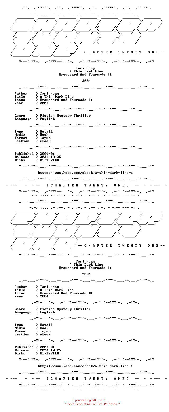 NFO for the release Tami.Hoag.-.A.Thin.Dark.Line.Broussard.And.Fourcade.1.2004.RETAIL.EPUB.eBook-CTO by CTO