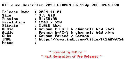 NFO for the release All.eure.Gesichter.2023.GERMAN.DL.720p.WEB.H264-FWB by FWB