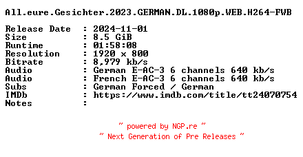 NFO for the release All.eure.Gesichter.2023.GERMAN.DL.1080p.WEB.H264-FWB by FWB