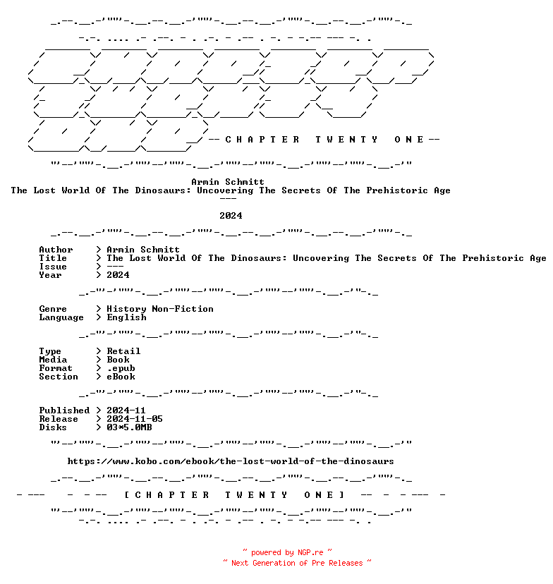 NFO for the release Armin.Schmitt.-.The.Lost.World.Of.The.Dinosaurs.Uncovering.The.Secrets.Of.The.Prehistoric.Age.2024.RETAIL.EPUB.eBook-CTO by CTO