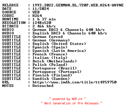 NFO for the release 1992.2022.GERMAN.DL.720P.WEB.H264-WAYNE by WAYNE
