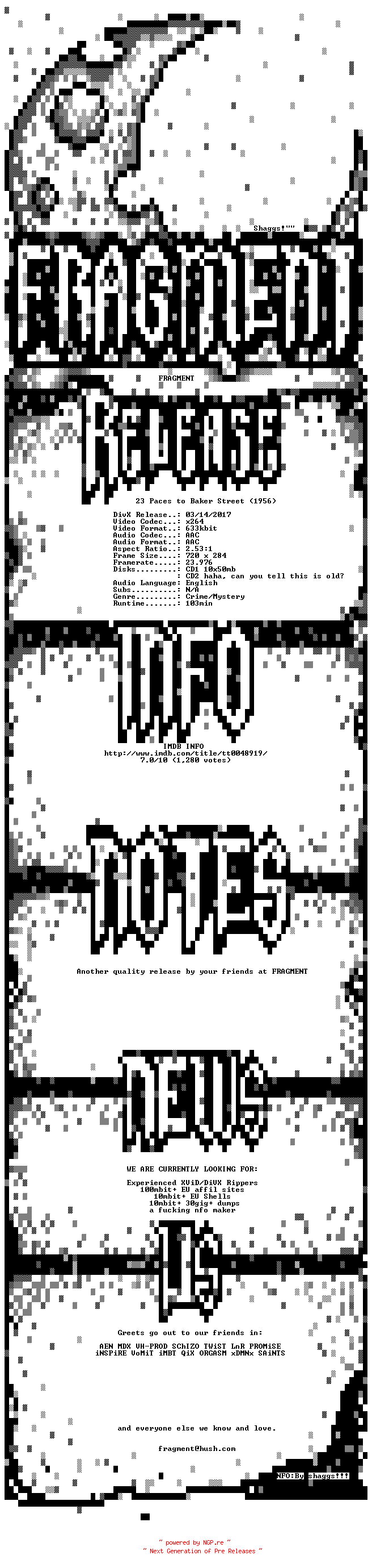 NFO for the release 23.Paces.to.Baker.Street.1956.BDRip.x264-FRAGMENT by FRAGMENT