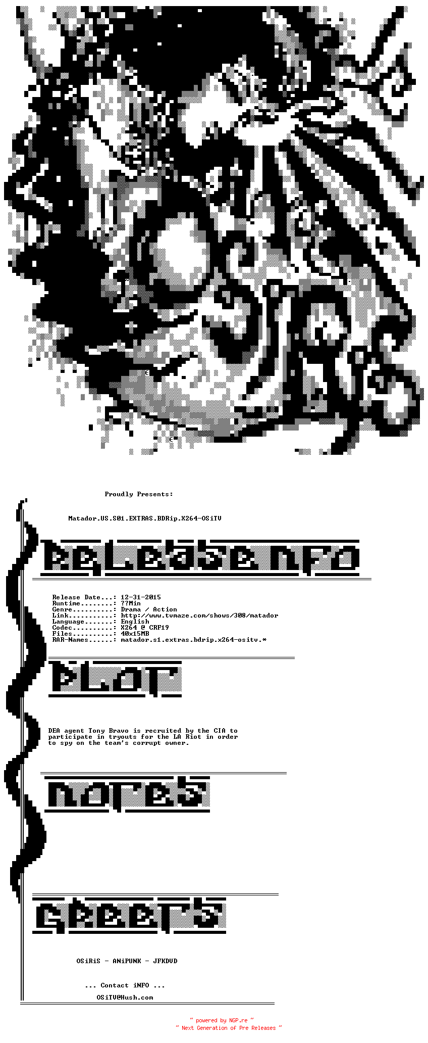NFO for the release Matador.US.S01.EXTRAS.BDRip.X264-OSiTV by OSiTV