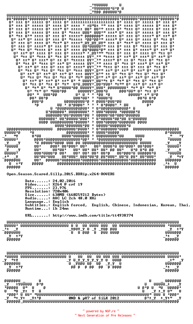 NFO for the release Open.Season.Scared.Silly.2015.BDRip.x264-ROVERS by ROVERS