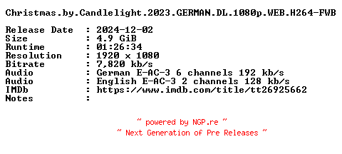 NFO for the release Christmas.by.Candlelight.2023.GERMAN.DL.1080p.WEB.H264-FWB by FWB