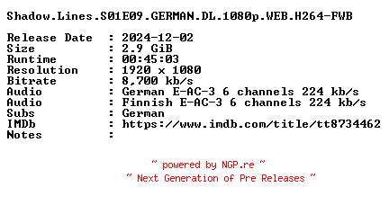 NFO for the release Shadow.Lines.S01E09.GERMAN.DL.1080p.WEB.H264-FWB by FWB