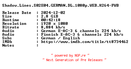 NFO for the release Shadow.Lines.S02E04.GERMAN.DL.1080p.WEB.H264-FWB by FWB