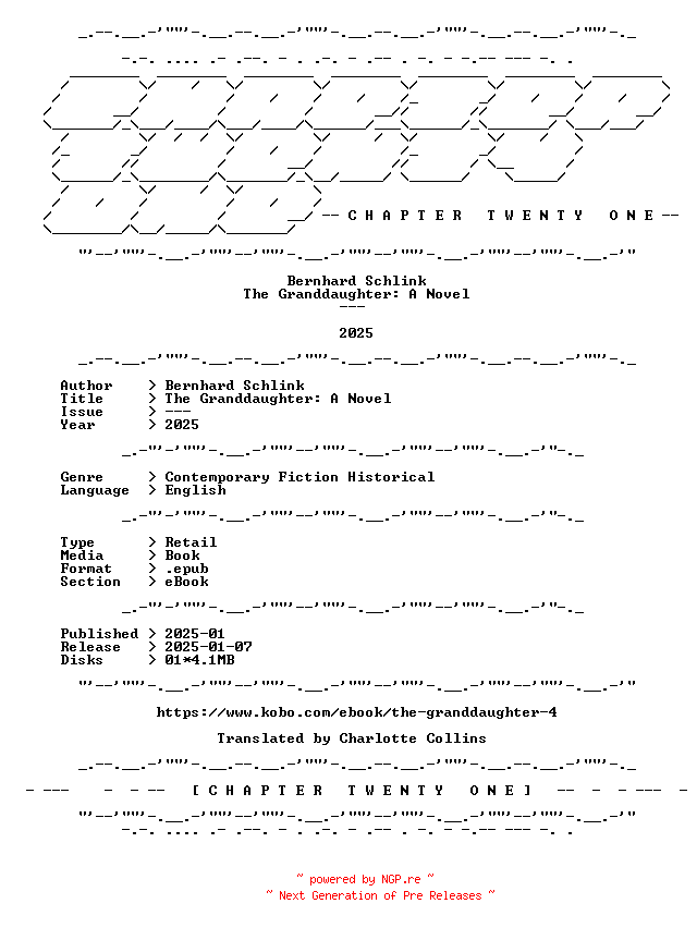 NFO for the release Bernhard.Schlink.-.The.Granddaughter.A.Novel.2025.RETAIL.EPUB.eBook-CTO by CTO