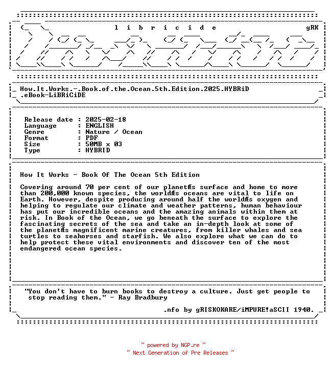 NFO for the release How.It.Works.-.Book.of.the.Ocean.5th.Edition.2025.HYBRiD.eBook-LiBRiCiDE by LiBRiCiDE