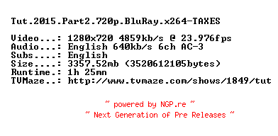 NFO for the release Tut.2015.Part2.720p.BluRay.x264-TAXES by TAXES