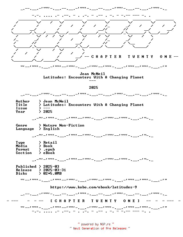 NFO for the release Jean.McNeil.-.Latitudes.Encounters.With.A.Changing.Planet.2025.RETAIL.EPUB.eBook-CTO by CTO