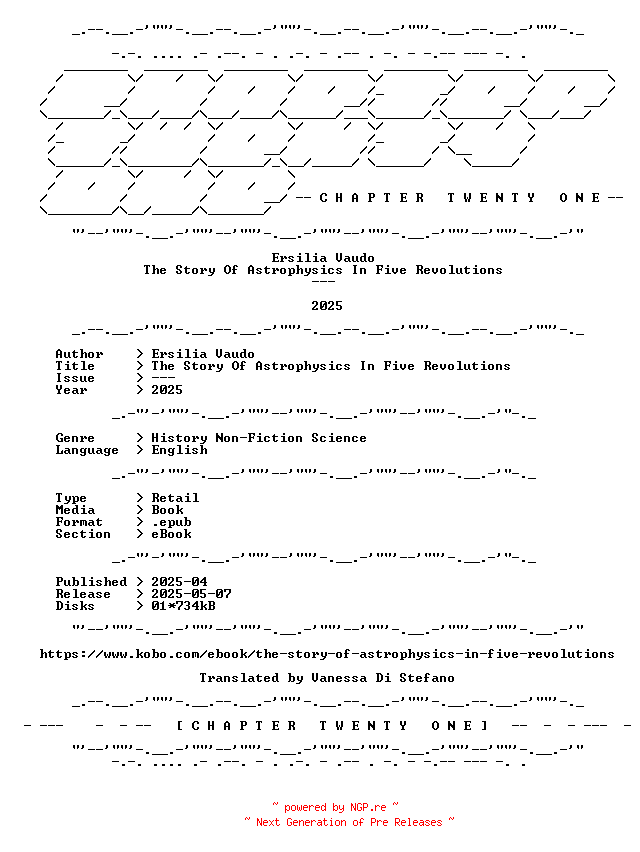 NFO for the release Ersilia.Vaudo.-.The.Story.Of.Astrophysics.In.Five.Revolutions.2025.RETAIL.EPUB.eBook-CTO by CTO