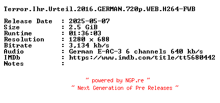 NFO for the release Terror.Ihr.Urteil.2016.GERMAN.720p.WEB.H264-FWB by FWB