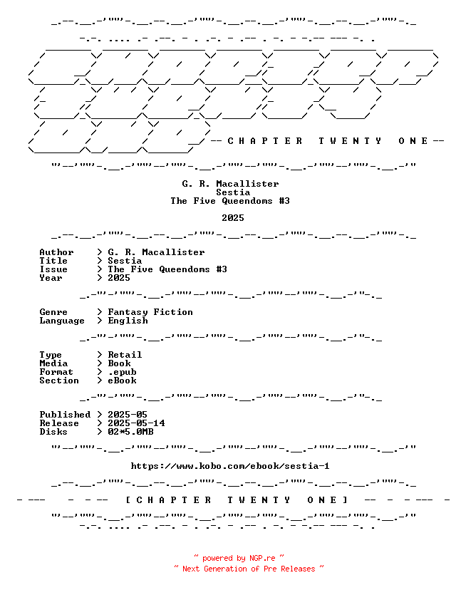 NFO for the release G.R.Macallister.-.Sestia.The.Five.Queendoms.3.2025.RETAIL.EPUB.eBook-CTO by CTO