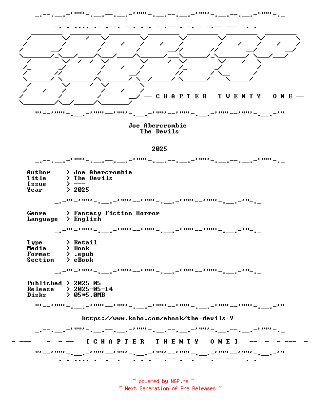 NFO for the release Joe.Abercrombie.-.The.Devils.2025.RETAIL.EPUB.eBook-CTO by CTO