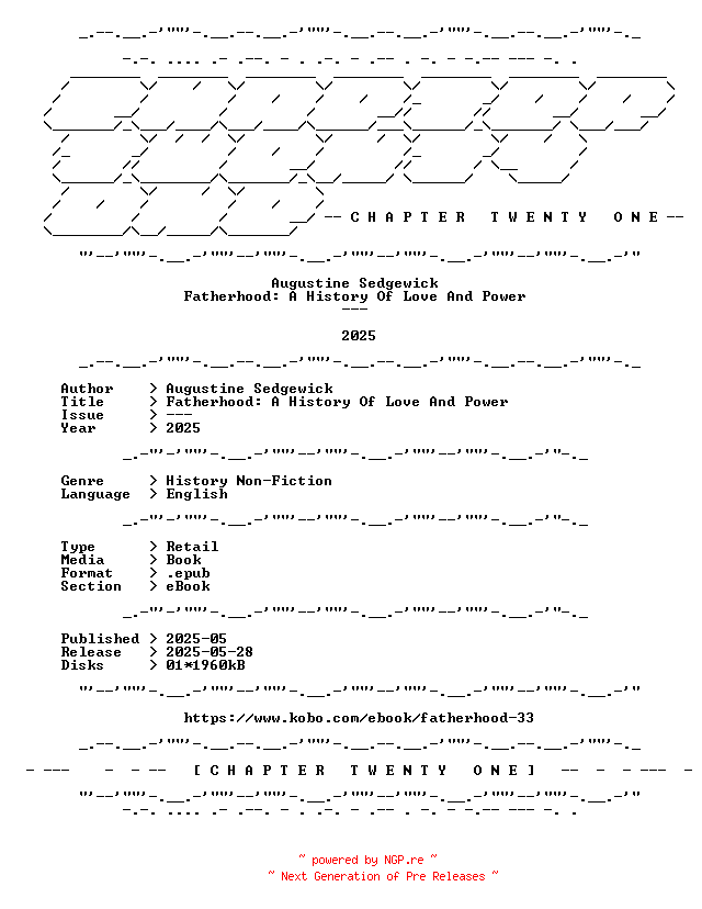 NFO for the release Augustine.Sedgewick.-.Fatherhood.A.History.Of.Love.And.Power.2025.RETAIL.EPUB.eBook-CTO by CTO
