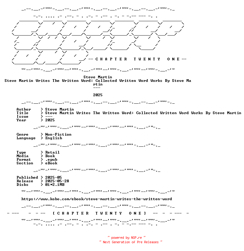 NFO for the release Steve.Martin.-.Steve.Martin.Writes.The.Written.Word.Collected.Written.Word.Works.By.Steve.Martin.2025.RETAIL.EPUB.eBook-CTO by CTO
