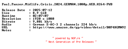 NFO for the release Paul.Panzer.Midlife.Crisis.2024.GERMAN.1080p.WEB.H264-FWB by FWB