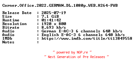 NFO for the release Corner.Office.2022.GERMAN.DL.1080p.WEB.H264-FWB by FWB