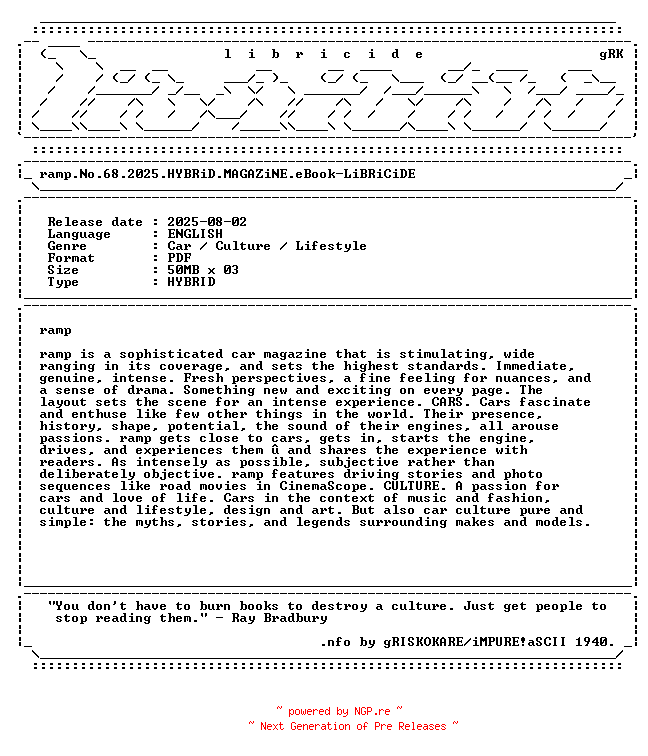 NFO for the release ramp.No.68.2025.HYBRiD.MAGAZiNE.eBook-LiBRiCiDE by LiBRiCiDE