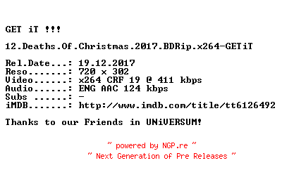 NFO for the release 12.Deaths.Of.Christmas.2017.BDRip.x264-GETiT by GETiT