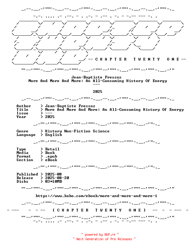 NFO for the release Jean-Baptiste.Fressoz.-.More.And.More.And.More.An.All-Consuming.History.Of.Energy.2025.RETAIL.EPUB.eBook-CTO by CTO