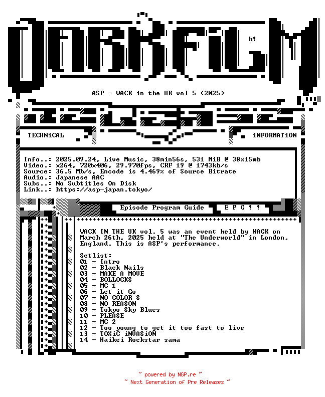 NFO for the release ASP.WACK.in.the.UK.vol.5.2025.BDRiP.x264-DARKFLiX by DARKFLiX