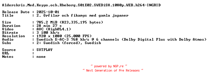 NFO for the release Alderskris.Med.Keyyo.och.Rheborg.S01E02.SWEDiSH.1080p.WEB.h264-INGRID by INGRID
