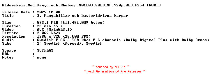 NFO for the release Alderskris.Med.Keyyo.och.Rheborg.S01E03.SWEDiSH.720p.WEB.h264-INGRID by INGRID