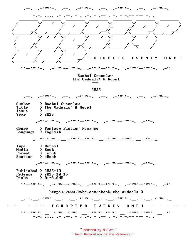 NFO for the release Rachel.Greenlaw.-.The.Ordeals.A.Novel.2025.RETAIL.EPUB.eBook-CTO by CTO