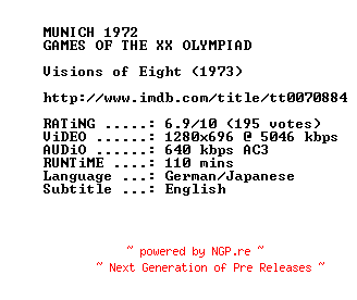 NFO for the release Visions.of.Eight.1973.720p.BluRay.x264-SUMMERX by SUMMERX