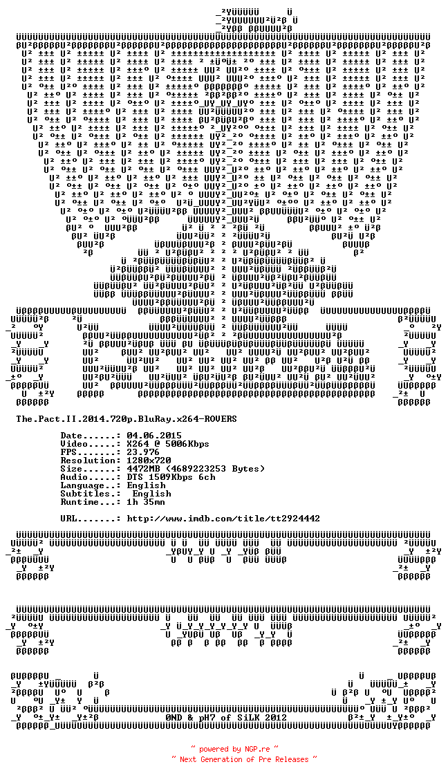 NFO for the release The.Pact.II.2014.720p.BluRay.x264-ROVERS by ROVERS