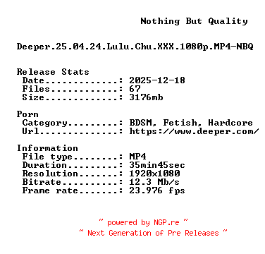 NFO for the release Deeper.25.04.24.Lulu.Chu.XXX.1080p.MP4-NBQ by NBQ