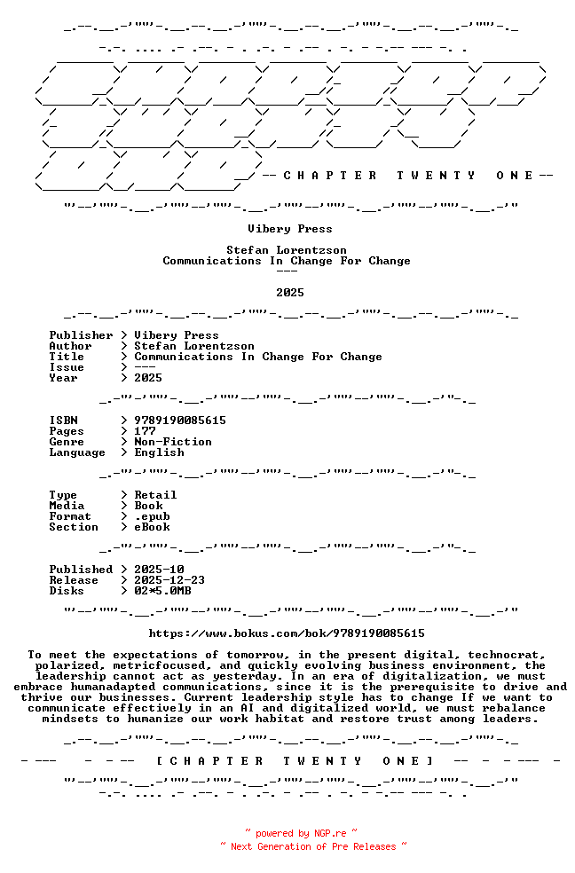 NFO for the release Stefan.Lorentzson.-.Communications.In.Change.For.Change.2025.RETAIL.EPUB.eBook-CTO by CTO