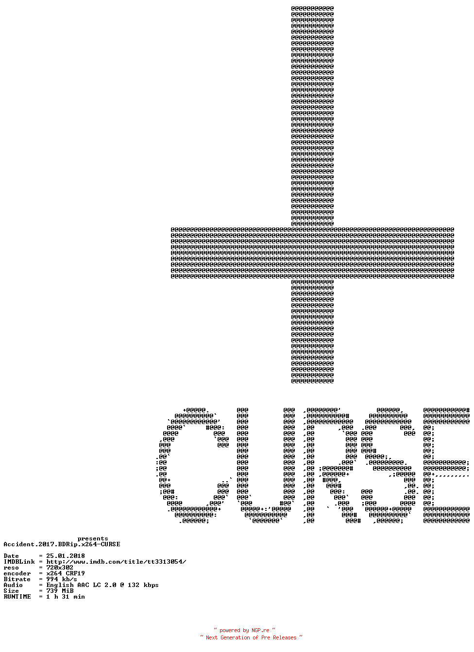 NFO for the release Accident.2017.BDRip.x264-CURSE by CURSE