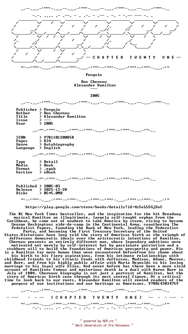 NFO for the release Ron.Chernow.-.Alexander.Hamilton.2005.RETAIL.EPUB.eBook-CTO by CTO
