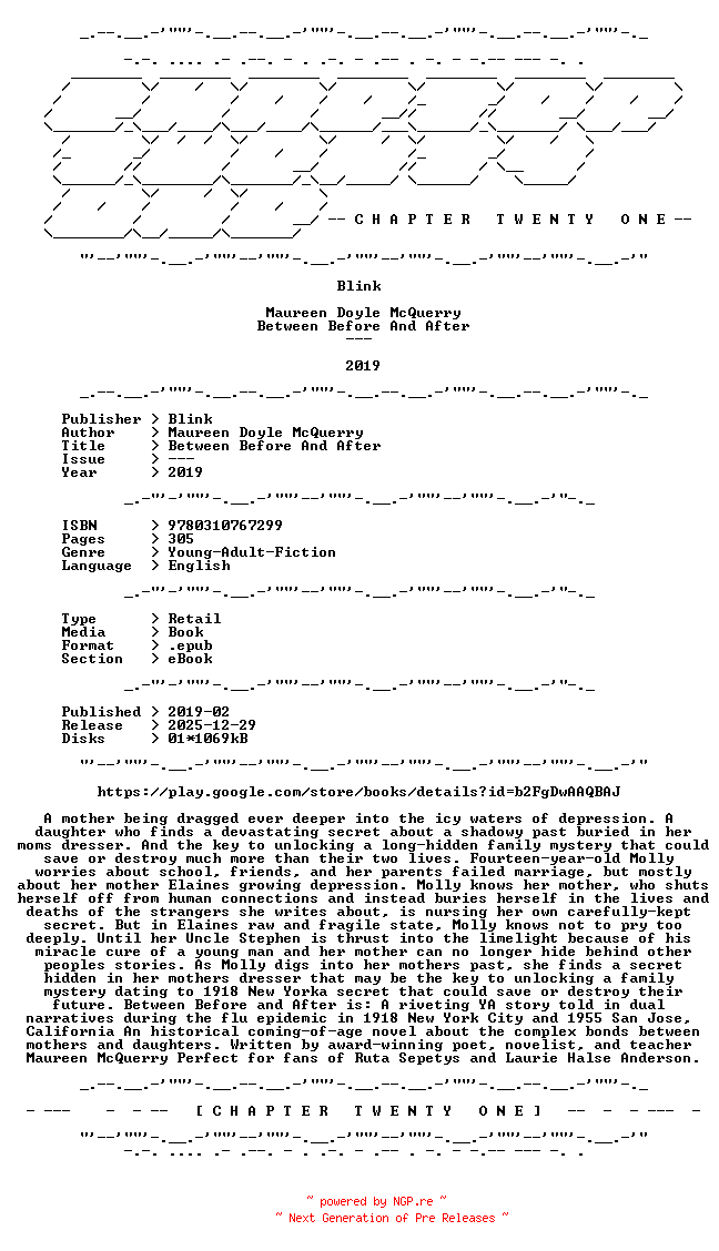 NFO for the release Maureen.Doyle.McQuerry.-.Between.Before.And.After.2019.RETAIL.EPUB.eBook-CTO by CTO