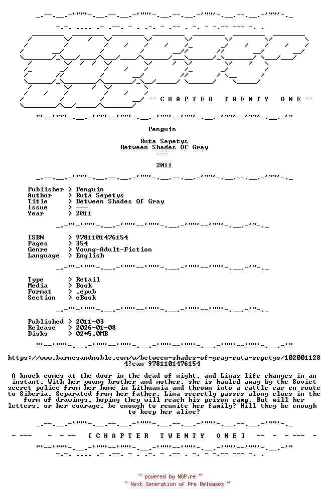 NFO for the release Ruta.Sepetys.-.Between.Shades.Of.Gray.2011.RETAIL.EPUB.eBook-CTO by CTO