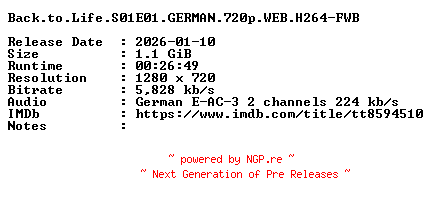 NFO for the release Back.to.Life.S01E01.GERMAN.720p.WEB.H264-FWB by FWB