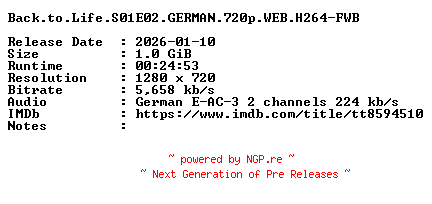 NFO for the release Back.to.Life.S01E02.GERMAN.720p.WEB.H264-FWB by FWB