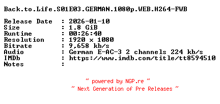 NFO for the release Back.to.Life.S01E03.GERMAN.1080p.WEB.H264-FWB by FWB