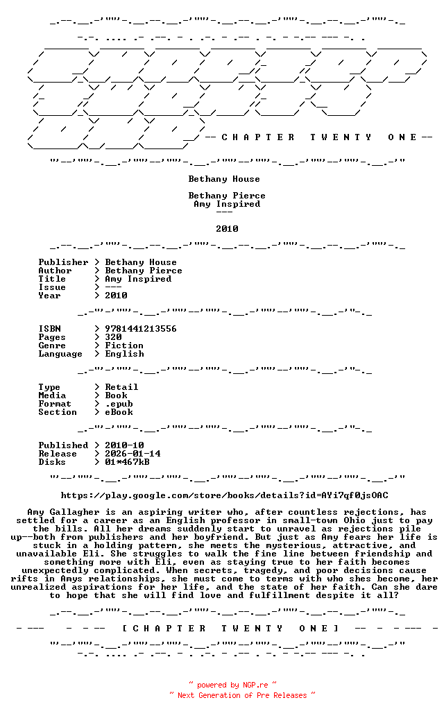 NFO for the release Bethany.Pierce.-.Amy.Inspired.2010.RETAIL.EPUB.eBook-CTO by CTO