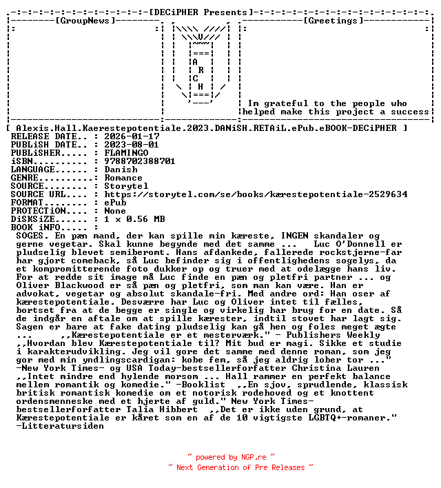 NFO for the release Alexis.Hall.Kaerestepotentiale.2023.DANiSH.RETAiL.ePub.eBOOK-DECiPHER by DECiPHER