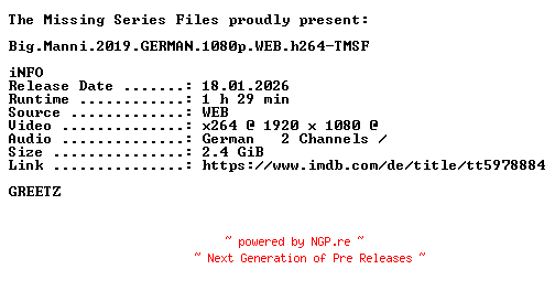 NFO for the release Big.Manni.2019.GERMAN.1080p.WEB.h264-TMSF by TMSF