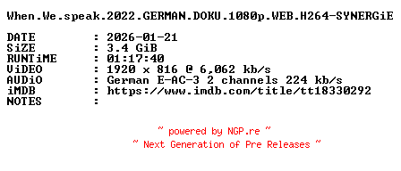 NFO for the release When.We.speak.2022.GERMAN.DOKU.1080p.WEB.H264-SYNERGiE by SYNERGiE