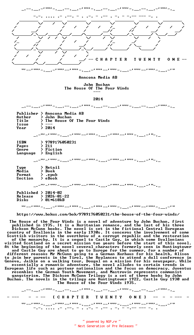 NFO for the release John.Buchan.-.The.House.Of.The.Four.Winds.2014.RETAIL.EPUB.eBook-CTO by CTO