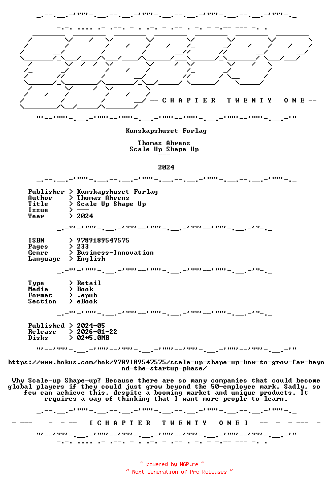 NFO for the release Thomas.Ahrens.-.Scale.Up.Shape.Up.2024.RETAIL.EPUB.eBook-CTO by CTO