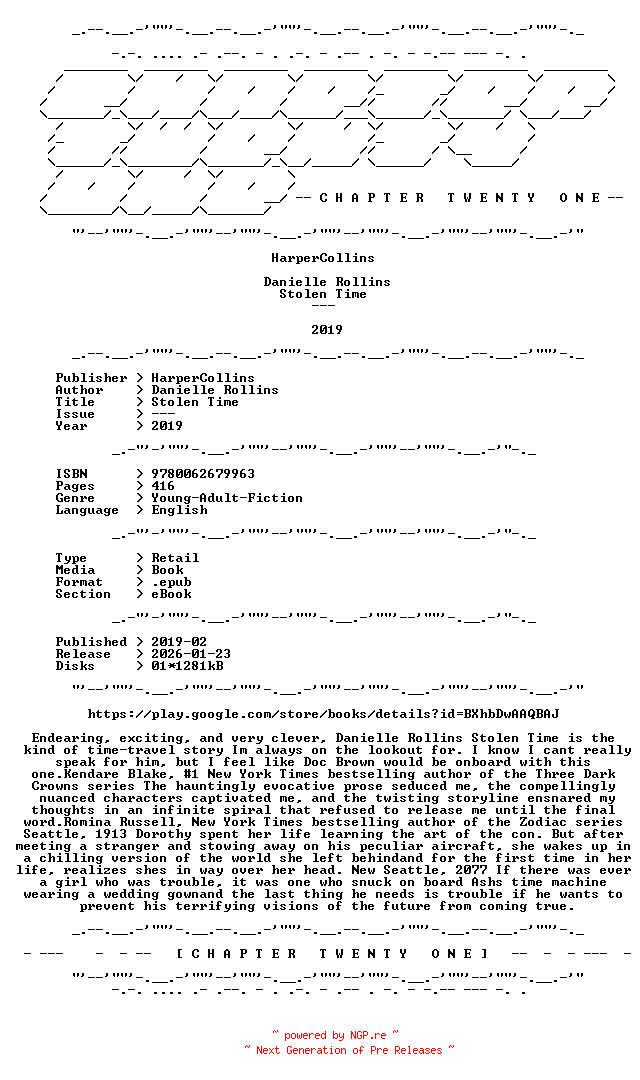 NFO for the release Danielle.Rollins.-.Stolen.Time.2019.RETAIL.EPUB.eBook-CTO by CTO