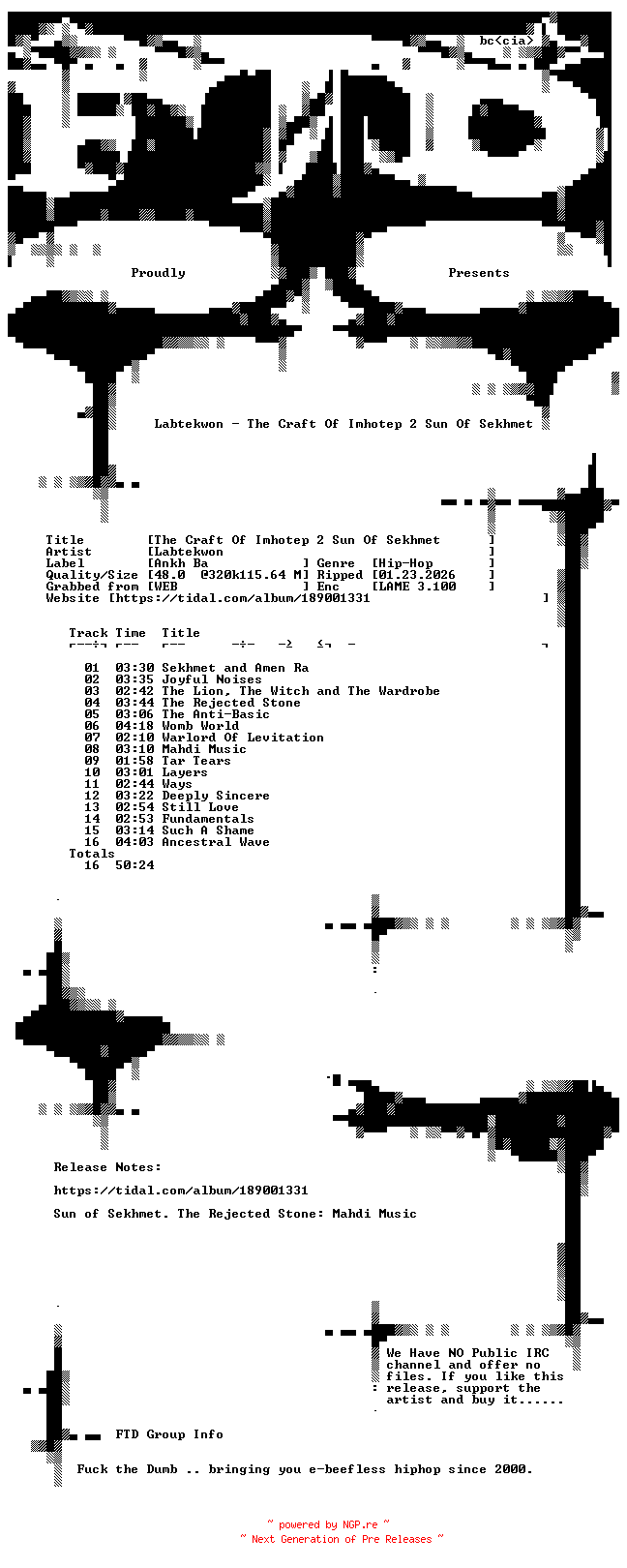NFO for the release Labtekwon-The_Craft_Of_Imhotep_2_Sun_Of_Sekhmet-WEB-2017-FTD by FTD
