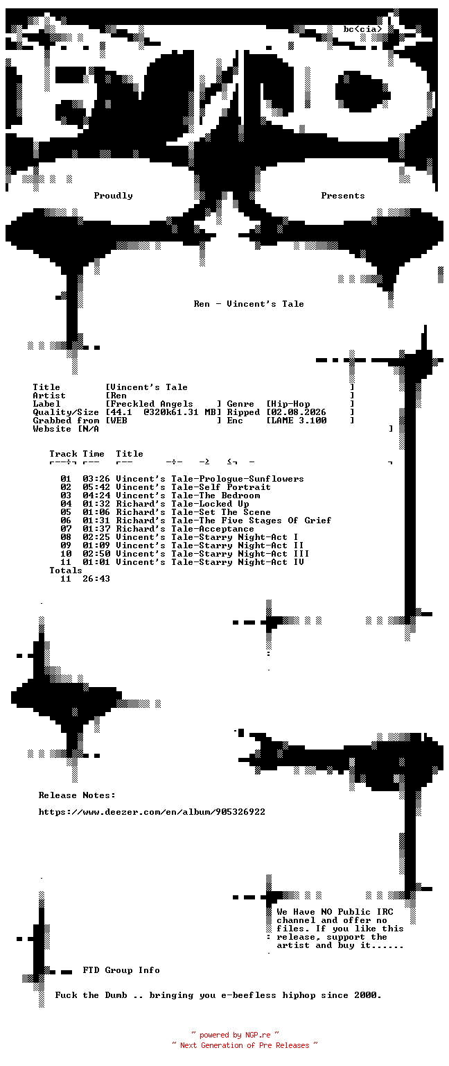NFO for the release Ren-Vincents_Tale-WEB-2026-FTD by FTD